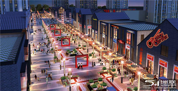 城市商業廣場效果圖3